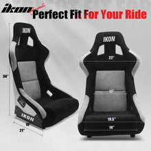 Load image into Gallery viewer, Universal Racing Bucket Seats Slider Suede Left+ Right Silver Black