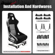 Load image into Gallery viewer, Universal Racing Bucket Seats Slider Suede Left+ Right Silver Black