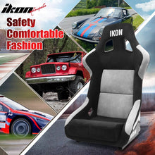 Load image into Gallery viewer, Universal Racing Bucket Seats Slider Suede Left+ Right Silver Black