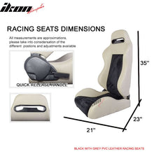 Load image into Gallery viewer, One Pair of Racing Seats Black Gray w/ Slider
