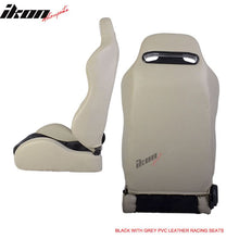 Load image into Gallery viewer, One Pair of Racing Seats Black Gray w/ Slider