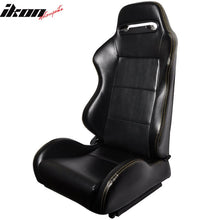 Load image into Gallery viewer, One Pair of Racing Seats JDM Black PVC Leather w/ Yellow Stitch