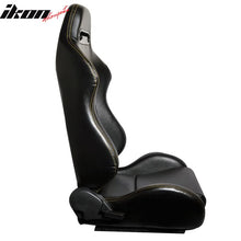 Load image into Gallery viewer, One Pair of Racing Seats JDM Black PVC Leather w/ Yellow Stitch
