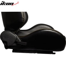 Load image into Gallery viewer, One Pair of Racing Seats JDM Black PVC Leather w/ Yellow Stitch