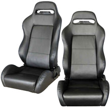 Load image into Gallery viewer, Universal Recardo Style Black Blue Stitch Racing Seats PVC