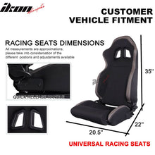 Load image into Gallery viewer, Universal JDM Style Black Gunmetal Racing Seats Cloth