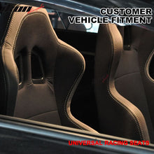 Load image into Gallery viewer, Universal JDM Style Black Gunmetal Racing Seats Cloth