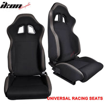 Load image into Gallery viewer, Universal JDM Style Black Gunmetal Racing Seats Cloth
