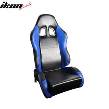 Load image into Gallery viewer, Universal Black Blue PVC Leather Passenger Side Racing Seats Slider