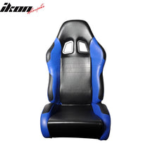 Load image into Gallery viewer, Universal Black Blue PVC Leather Passenger Side Racing Seats Slider
