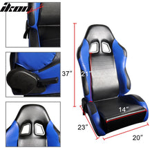 Load image into Gallery viewer, Universal Black Blue PVC Leather Passenger Side Racing Seats Slider
