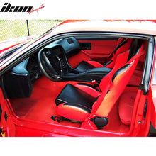 Load image into Gallery viewer, Universal Black Red PVC Leather Racing Bucket Seats Reclinable Slider
