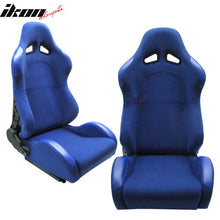 Load image into Gallery viewer, Universal JDM Sport Blue Racing Bucket Seats Cloth