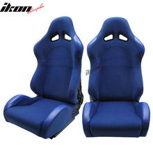 Load image into Gallery viewer, Universal JDM Sport Blue Racing Bucket Seats Cloth