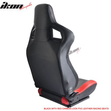 Load image into Gallery viewer, Universal JDM Sport Black Red Racing Seats Carbon Fiber Print