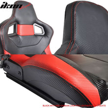 Load image into Gallery viewer, Universal JDM Sport Black Red Racing Seats Carbon Fiber Print