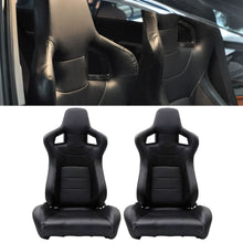 Load image into Gallery viewer, Universal JDM Sport XL Version 2 Black Racing Seats PVC Leather