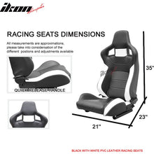 Load image into Gallery viewer, Universal Sport Black White Racing Seats PVC Leather