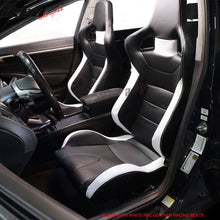 Load image into Gallery viewer, Universal Sport Black White Racing Seats PVC Leather