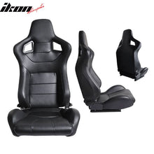 Load image into Gallery viewer, Universal JDM Sport Black Racing Seats PVC Leather