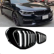 Load image into Gallery viewer, Gloss Black Double Slat Kidney Grille for BMW 5 Series G30 G31 520i 530i 540i M5 (2017–2020) – Front Racing Grilles Upgrade