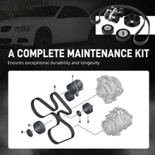 Load image into Gallery viewer, BMW N54 Engine Drive Belt Tensioner &amp; Idler Pulley Kit with Billet Aluminium Power Steering Pulley for E82 / E88 135i &amp; E90 / E91 / E92 / E93 335i / 335xi 2007 - 2010
