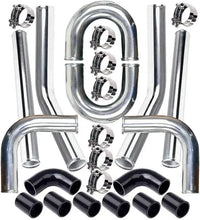 Load image into Gallery viewer, Universal 2.5" Aluminium Turbo Intercooler Piping Kit with Silicone Couplers, U-Pipe &amp; Stainless Steel T-Bolt Clamps