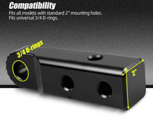 Load image into Gallery viewer, Universal 2" Hitch Receiver Billet Aluminum D-Ring Shackle Mount &amp; Tow Link for Off-Road Recovery (Toyota 4Runner / Tacoma / Tundra / Universal 2" Receiver Applications / Replaces 51909-35011)