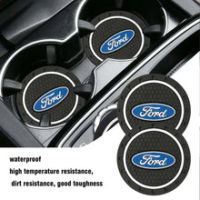 Load image into Gallery viewer, Ford Silicone Anti-Slip Car Coaster / Cup Mat for Focus MK2 / MK3 / MK4 / MK5, Fiesta MK7, Mondeo MK4 &amp; Fusion (1-2 Piece Set)