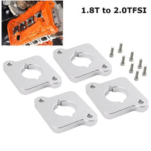 Load image into Gallery viewer, VW / Audi 1.8T 20V to 2.0 TFSI / R8 Coilpack Adapter Plate Set Billet Aluminum (Frosted Silver) for A3 / S3 / A4 / A6 / TT MK1 / Golf MK4 / GTI / Jetta / Beetle / Passat 1996 - 2011
