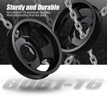 Load image into Gallery viewer, BMW M54 M52TU Aluminum Water Pump &amp; Power Steering Pulley Kit – E46 E39 E38 X3 X5