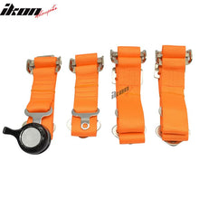 Load image into Gallery viewer, Pair Of Orange 4 Point Nylon Harness Camlock Racing Seat Belts