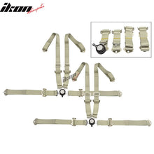 Load image into Gallery viewer, Pair Of White Light Silver 4 Point Harness Camlock Racing Seat Belts