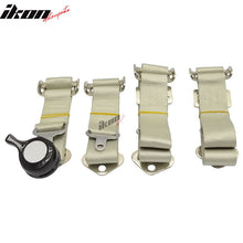 Load image into Gallery viewer, Pair Of White Light Silver 4 Point Harness Camlock Racing Seat Belts