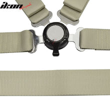 Load image into Gallery viewer, Pair Of White Light Silver 4 Point Harness Camlock Racing Seat Belts