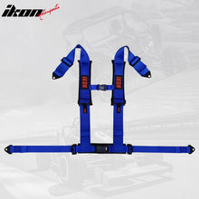 Load image into Gallery viewer, Universal 3" Wide 4 Point Buckle Racing Seat Belt Harness Nylon Blue