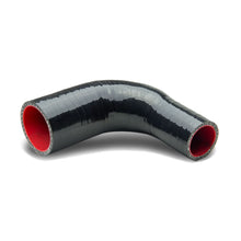 Load image into Gallery viewer, 1.25" to 1.50" 90 Degree Silicone Reducer Hose 3-Ply Black/Red