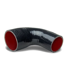 Load image into Gallery viewer, Silicone Hose 3-Ply 2.00" to 2.50" Reducer 90 Degree Black/Red