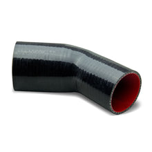 Load image into Gallery viewer, 2.50" to 3.00" 45 Degree Silicone Reducer Hose 3-Ply Black/Red