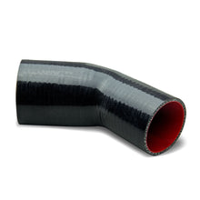 Load image into Gallery viewer, 2.75" to 3.00" 45 Degree Silicone Reducer Hose 3-Ply Black/Red