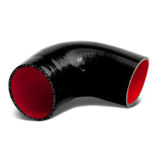 Load image into Gallery viewer, 2.75" to 3.00" 90 Degree Silicone Reducer Hose 3-Ply Black/Red