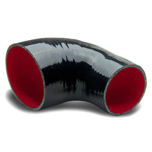 Load image into Gallery viewer, 3.00" to 3.50" 90 Degree Silicone Reducer Hose - 3-Ply Black/Red