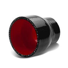Load image into Gallery viewer, 3.00" to 4.00" Silicone Reducer Hose 3-Ply Black/Red
