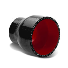 Load image into Gallery viewer, 3.00" to 4.00" Silicone Reducer Hose 3-Ply Black/Red