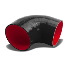 Load image into Gallery viewer, 3.5" 90 Degree Silicone Hose 3-Ply Black/Red