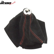Load image into Gallery viewer, Universal JDM BlackÂ Red Stitch Suede Shift Cover Manual Leather