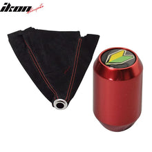 Load image into Gallery viewer, JDM style Red Stitch Shift Black Suede Boot Cover Red MT Shift Knob