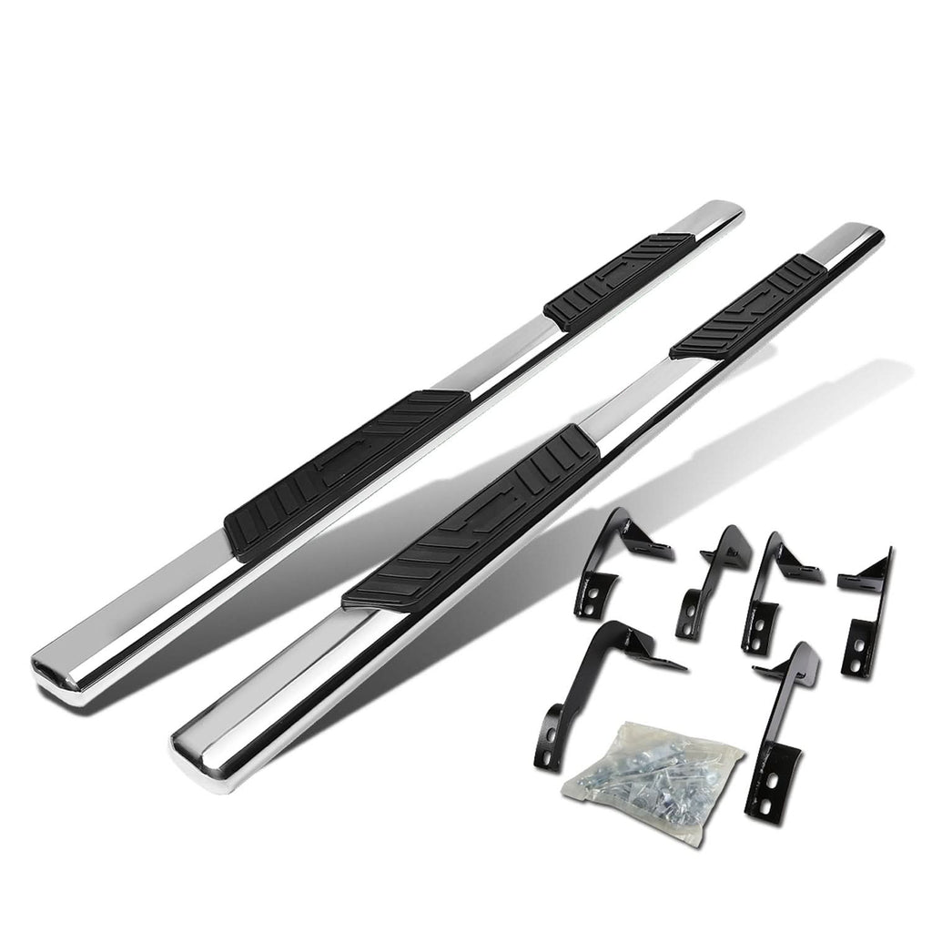 2009-2016 Dodge RAM 5" Oval Straight Nerf Bars - Quad Cab Silver