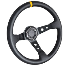Load image into Gallery viewer, Universal 350MM Deep Dish 6 Hole Black Yellow Steering Wheel PVC