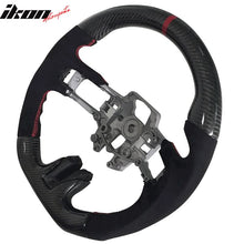 Load image into Gallery viewer, 2015-2017Â Ford Mustang V3 Steering WheelMatte CF Synthetic Suede Red R